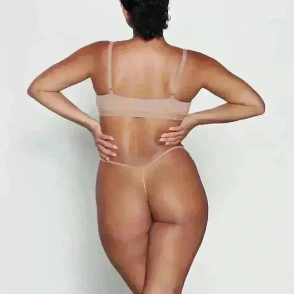SKIMS COTTON JERSEY  T-STRING THONG IN CAMEL SIZE 3X - Picture 5 of 8